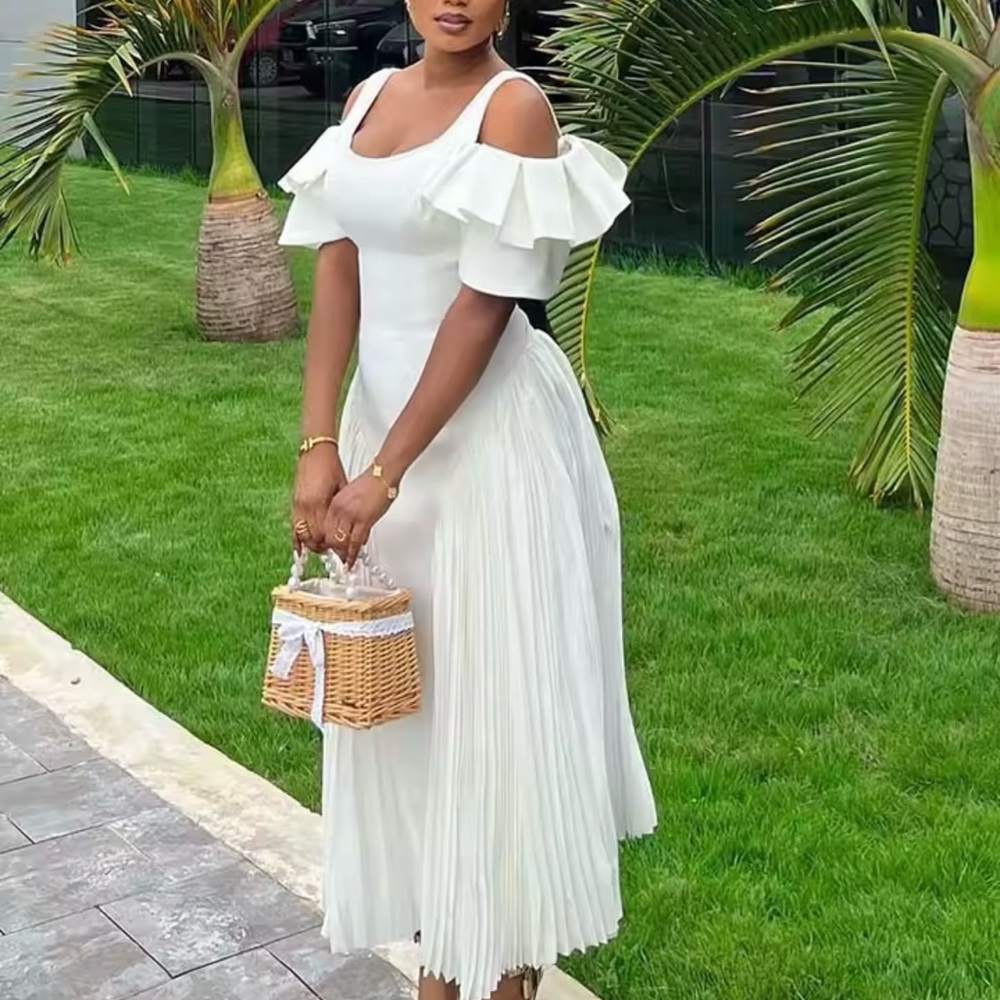 Elegant White Midi Dress